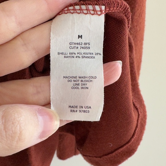 Green Envelope Terracotta/Sienna Orange Cold Shoulder Soft Blouse, Medium - Picture 13 of 14